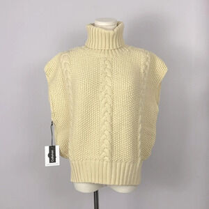 Callahan Knitwear Cream Turtleneck Sweater size Medium New